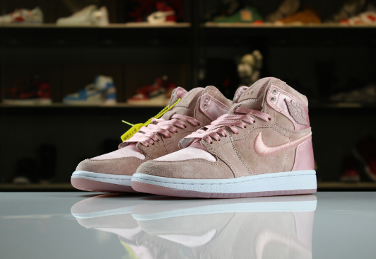 Women 2018 WMNS Air Jordan 1 Summer of High Sunset Tint Pink White